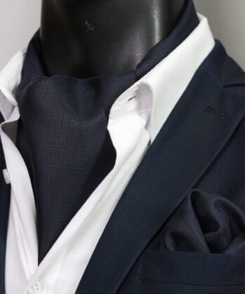 Navy Ascot Plain with Hanky