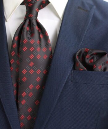 Structured Jaquard Neck Tie With Hanky