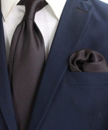 Dotted Jaquard Neck Tie With Hanky