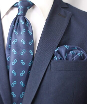 Graphic Jaquard Neck Tie With Hanky