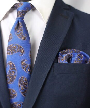 Paisley Jaquard Neck Tie With Hanky