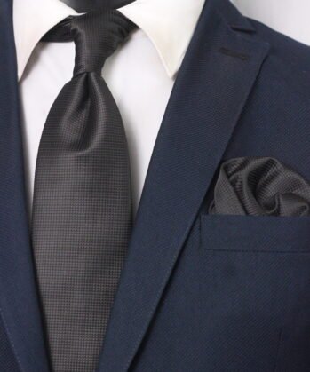 Plain Jaquard Neck Tie With Hanky