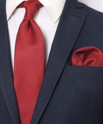 Plain Jaquard Neck Tie With Hanky