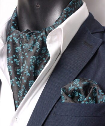 Turquoise Ascot Floralf with Hanky