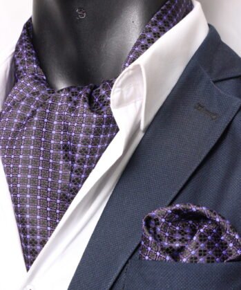 Purple Ascot Geometric with Hanky