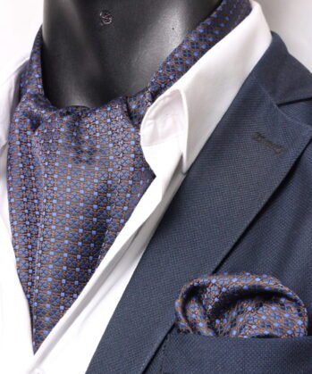 Blue Ascot Geometric with Hanky