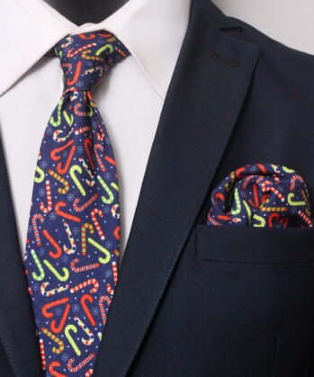 Christmas Jaquard Neck Tie With Hanky