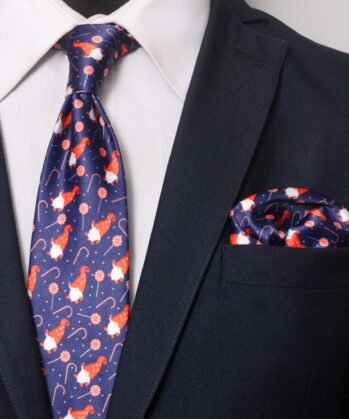 Christmas Jaquard Neck Tie With Hanky