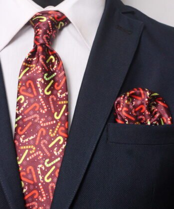 Christmas Jaquard Neck Tie With Hanky