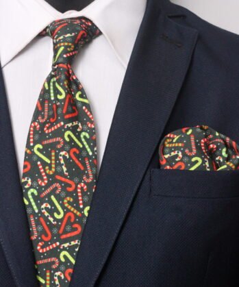 Christmas Jaquard Neck Tie With Hanky