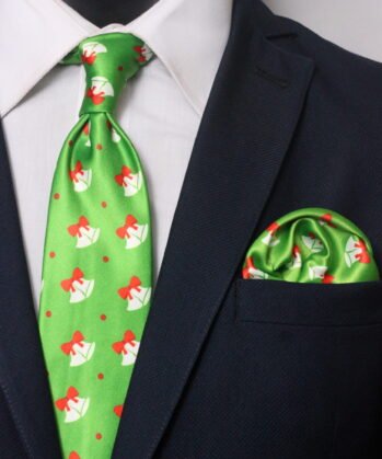 Christmas Jaquard Neck Tie With Hanky