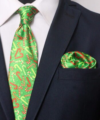 Christmas Jaquard Neck Tie With Hanky