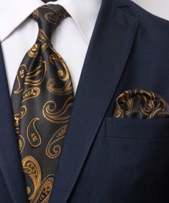 Paisley Jaquard Neck Tie With Hanky