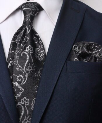 Paisley Jaquard Neck Tie With Hanky