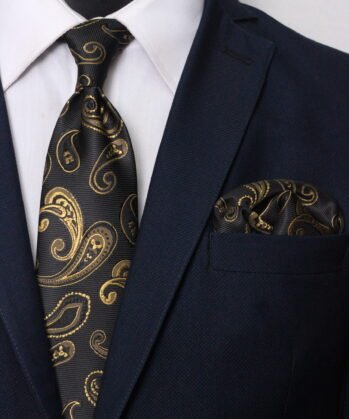 Paisley Jaquard Neck Tie With Hanky