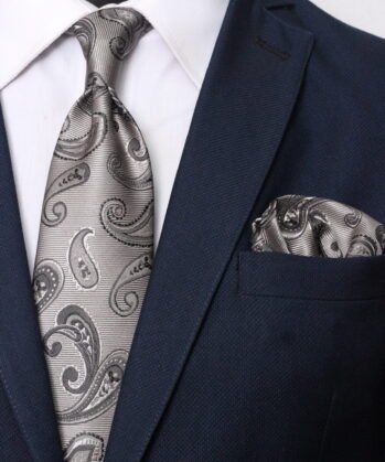 Paisley Jaquard Neck Tie With Hanky