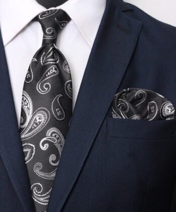 Paisley Jaquard Neck Tie With Hanky