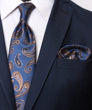 Paisley Jaquard Neck Tie With Hanky