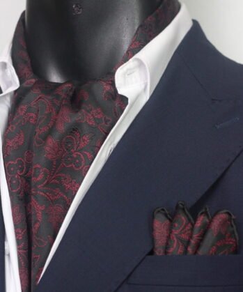 Black Ascot Floralf with Hanky