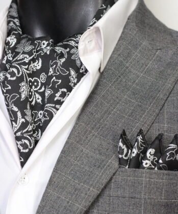 Black Ascot Floralf with Hanky