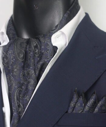 Blue Ascot Paisley with Hanky