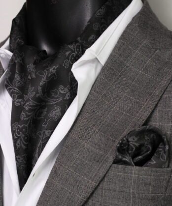 Black Ascot Floralf with Hanky