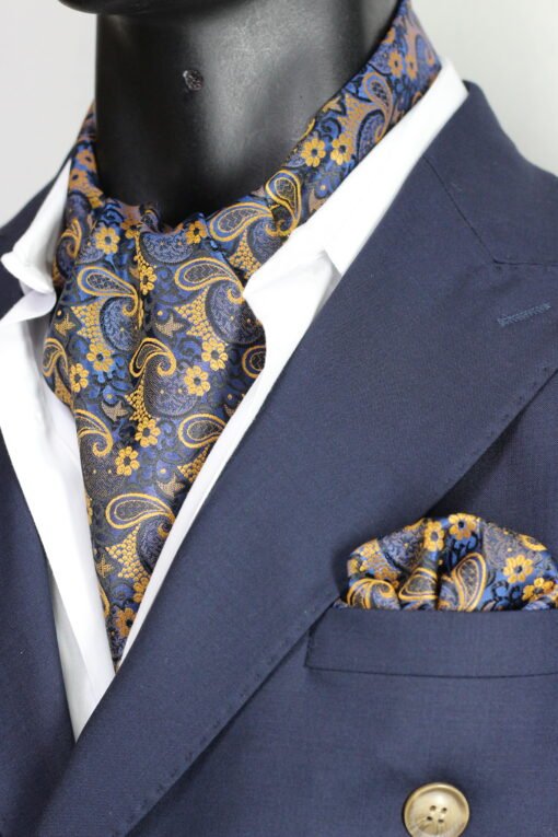 Blue Ascot Paisley with Hanky