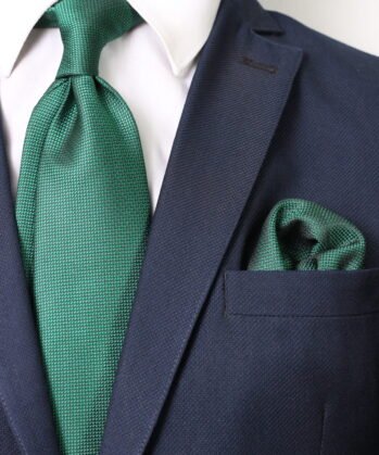 Plain Jaquard Neck Tie With Hanky