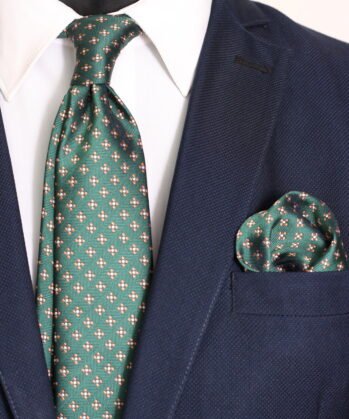 Floralf Jaquard Neck Tie With Hanky