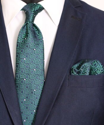 Paisley Jaquard Neck Tie With Hanky
