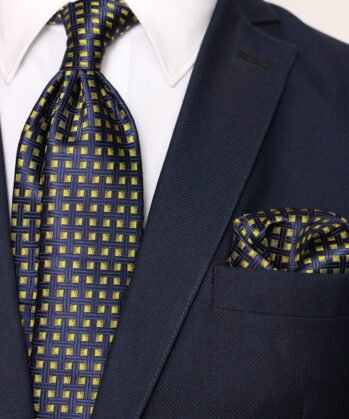 Dotted Jaquard Neck Tie With Hanky