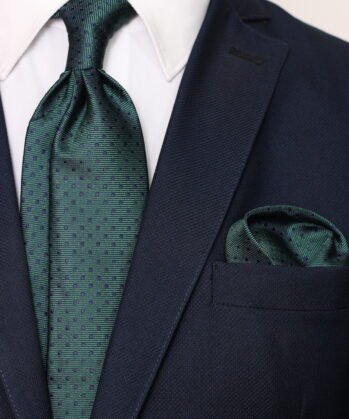 Dotted Jaquard Neck Tie With Hanky