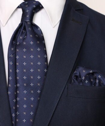 Floralf Jaquard Neck Tie With Hanky