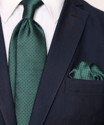 Dotted Jaquard Neck Tie With Hanky