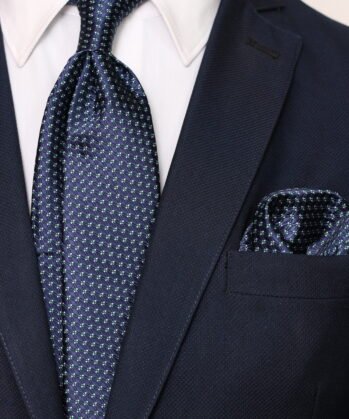 Dotted Jaquard Neck Tie With Hanky