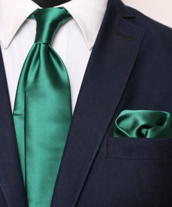 Plain Jaquard Neck Tie With Hanky