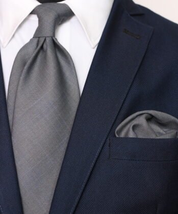 Stripe Wool Neck Tie With Hanky