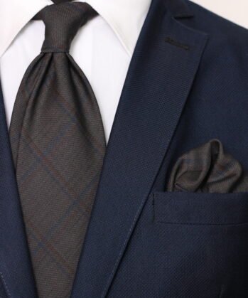 Stripe Wool Neck Tie With Hanky