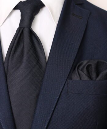 Plain Wool Neck Tie With Hanky