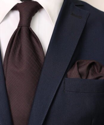 Plain Wool Neck Tie With Hanky