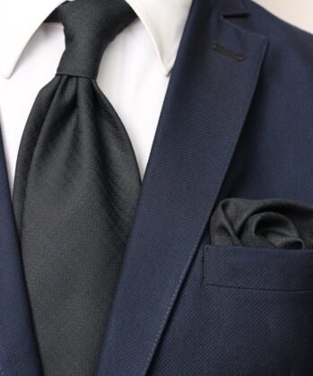 Plain Wool Neck Tie With Hanky