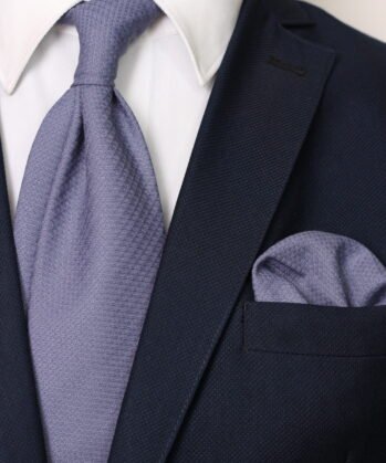 Stripe Wool Neck Tie With Hanky