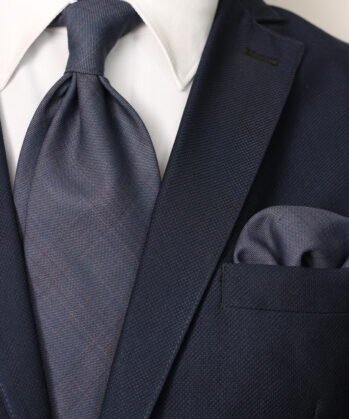 Stripe Wool Neck Tie With Hanky