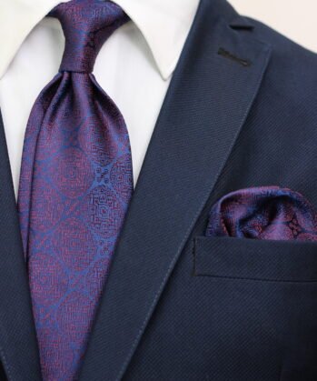 old Jaquard Neck Tie With Hanky