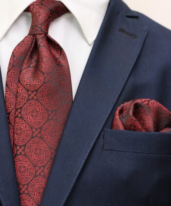 old Jaquard Neck Tie With Hanky