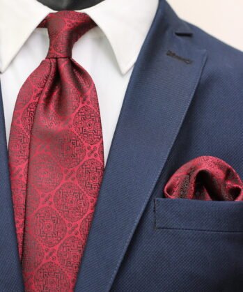old Jaquard Neck Tie With Hanky