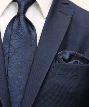 old Jaquard Neck Tie With Hanky
