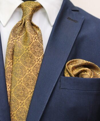 old Jaquard Neck Tie With Hanky