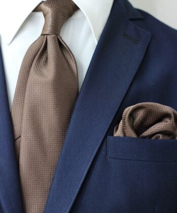Plain Jaquard Neck Tie With Hanky