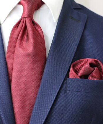 Plain Jaquard Neck Tie With Hanky
